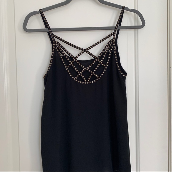 Black Lace up back top - Picture 2 of 3